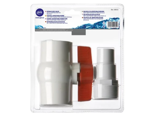 Válvula Bola y 2 conectores roscados 32-38 mm