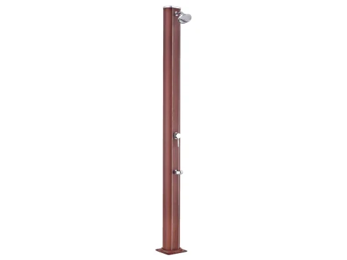 Ducha solar aluminio redonda aspecto madera 32 litros Gre