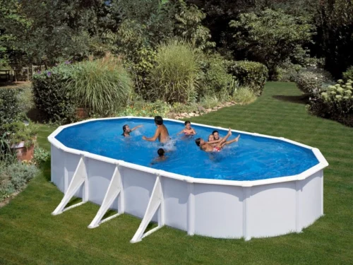 Piscina desmontable de Gre Fidji ovalada acero chapa blanca