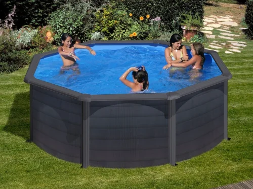 Piscina desmontable de Gre Granada redonda imitación grafito
