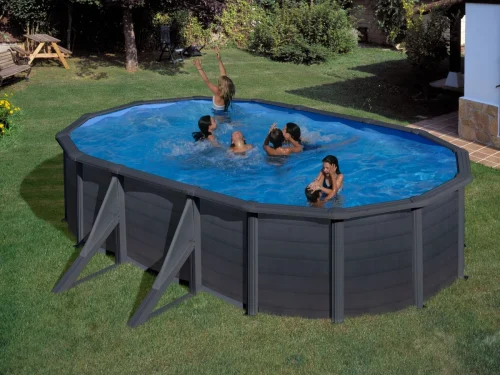 Piscina desmontabe de Gre Kea ovalada imitación grafito
