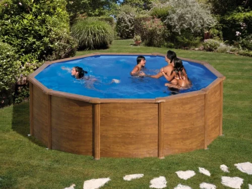 Piscina desmontable de Gre Pacific redonda imitación madera