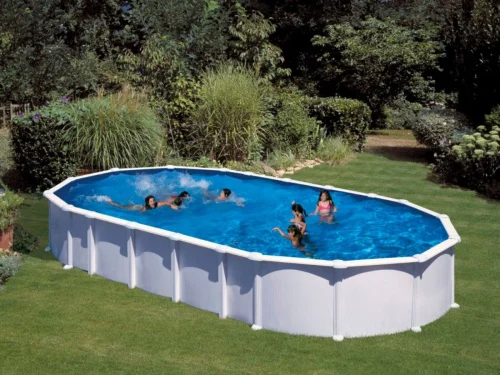 Piscina desmontable de Gre Haiti ovalada acero chapa blanca