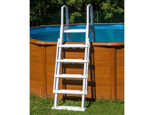 Escalera de seguridad para piscinas elevadas de 120 y 132 cm - 2X4 Peldaños