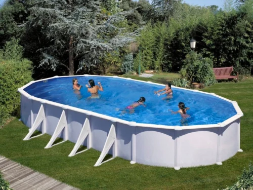 Piscina desmontable Gre Atlantis ovalada acero chapa blanca
