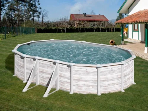 Piscina desmontable de Gre Groenlandia ovalada imitación nórdica