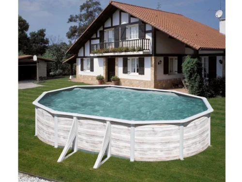Piscina desmontable de Gre Finlandia ovalada imitación nórdica