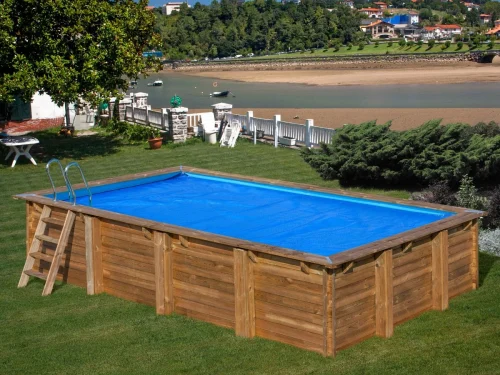 Cubierta de verano piscina de madera Gre Sunbay rectangular
