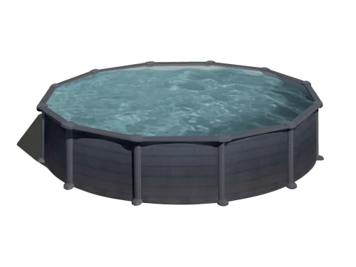 Piscina de acero Gre STARPOOL redonda 132 cm imitación grafito