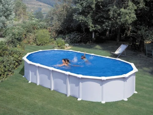 Piscina de acero Gre STARPOOL ovalada 132 blanca sin postes