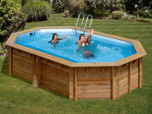 Piscina de madera Gre Sunbay Canelle ovalada