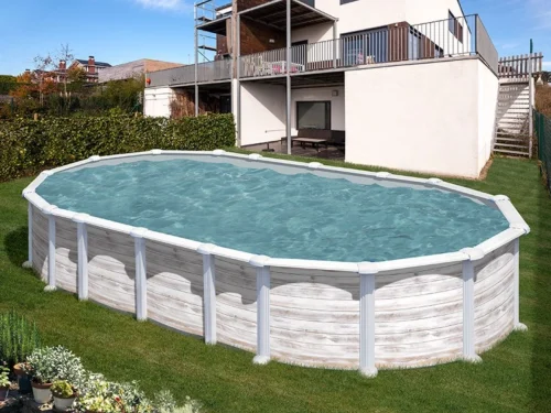 Piscina desmontable de Gre Islandia ovalada imitación nórdica