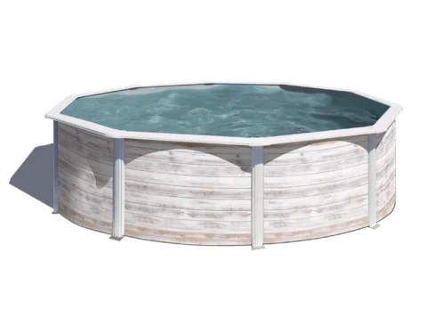 Piscina de acero Gre STARPOOL redonda 120 cm imitación nórdica