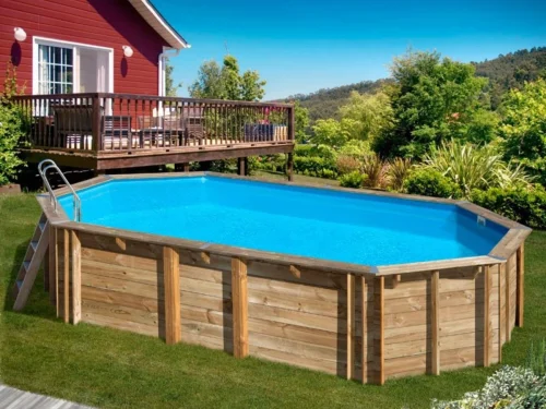 Piscina de madera Gre Sunbay Orange ovalada