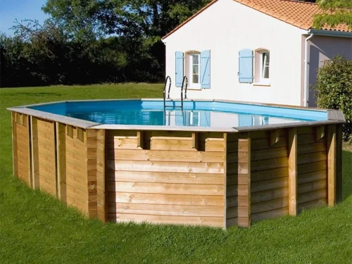 Piscina de madera Gre Sunbay Vermela ovalada