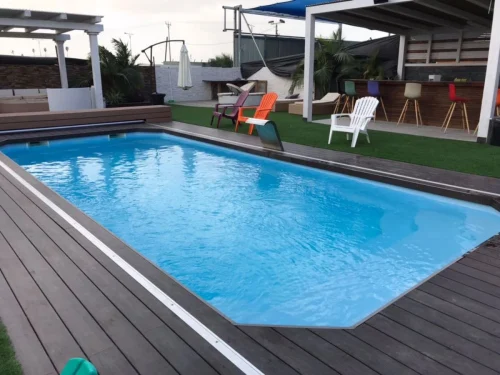 Piscina de Poliéster "EUROPA" Modelo VEGA 850 - Medidas: 8.50 x 3.60 m / Prof. 1.50 m
