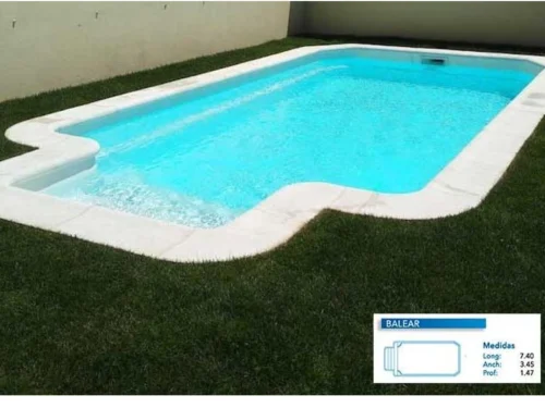 Piscina de Poliéster "COINPOL" Modelo BALEAR - Medidas 7.40 x 3.45 m / Prof. 1.47 m