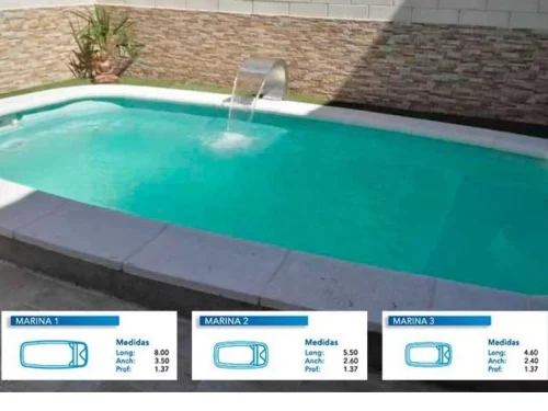 Piscina de Poliéster "COINPOL" Modelo MARINA 2 - Medidas 5.50 x 2.60 m / Prof. 1.37 m