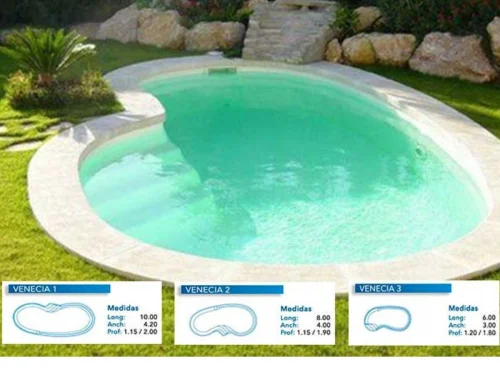 Piscina de Poliéster "COINPOL" Modelo VENECIA JUNIOR - Medidas 3.00 x 2.20 m / Prof. 0.75 m
